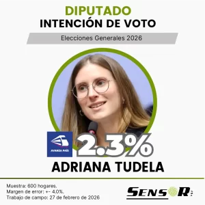 Intención de voto en el Perú 2026 | Estudio nacional febrero adriana tudela