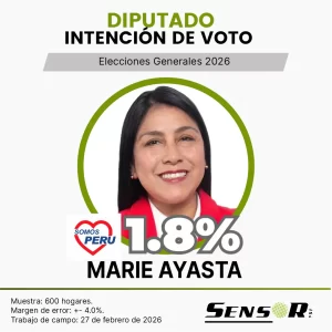Intención de voto en el Perú 2026 | Estudio nacional febrero marie ayasta